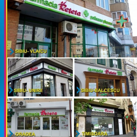 casete luminoase farmacii sibiu montate pe mai multe locatii pentru brand unitar si vizibilitate maxima in oras