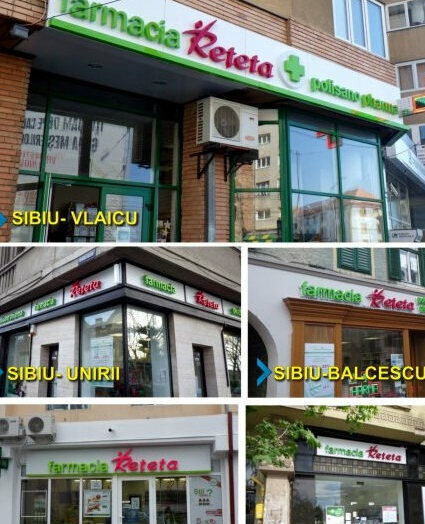 reclame luminoase sibiu pentru farmacii realizate complet casete luminoase litere volumetrice cruci led si semnalistica completa pentru vizibilitate maxima