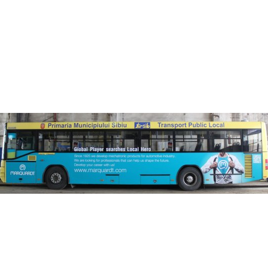 Inscripționarea completă a autobuzelor de transport public în comun din județul Sibiu
