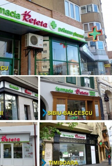 casete luminoase farmacii sibiu montate pe mai multe locatii pentru brand unitar si vizibilitate maxima in oras