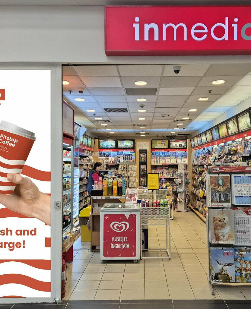 caseta luminoasa sibiu realizata pentru magazin inmedio cu litere in adancime iluminare uniforma design modern si impact vizual puternic pentru spatii comerciale interioare