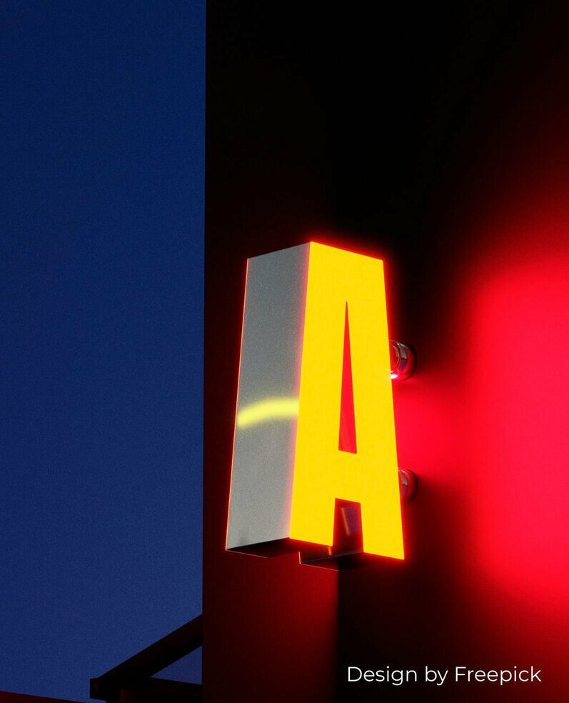 litera volumetrica luminoasa fata verso sibiu montata pe perete cu iluminare led pentru vizibilitate maxima