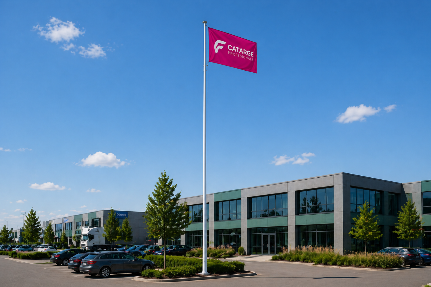 catarg steag 9 metri in zona industriala cu vizibilitate mare