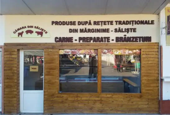 Litere volumetrice Sibiu pentru carmangerie, semnalistica 3D pentru magazin traditional cu produse locale