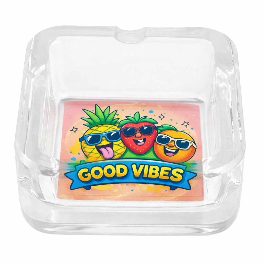 scrumiera sticla patrata personalizata branding firme Sibiu