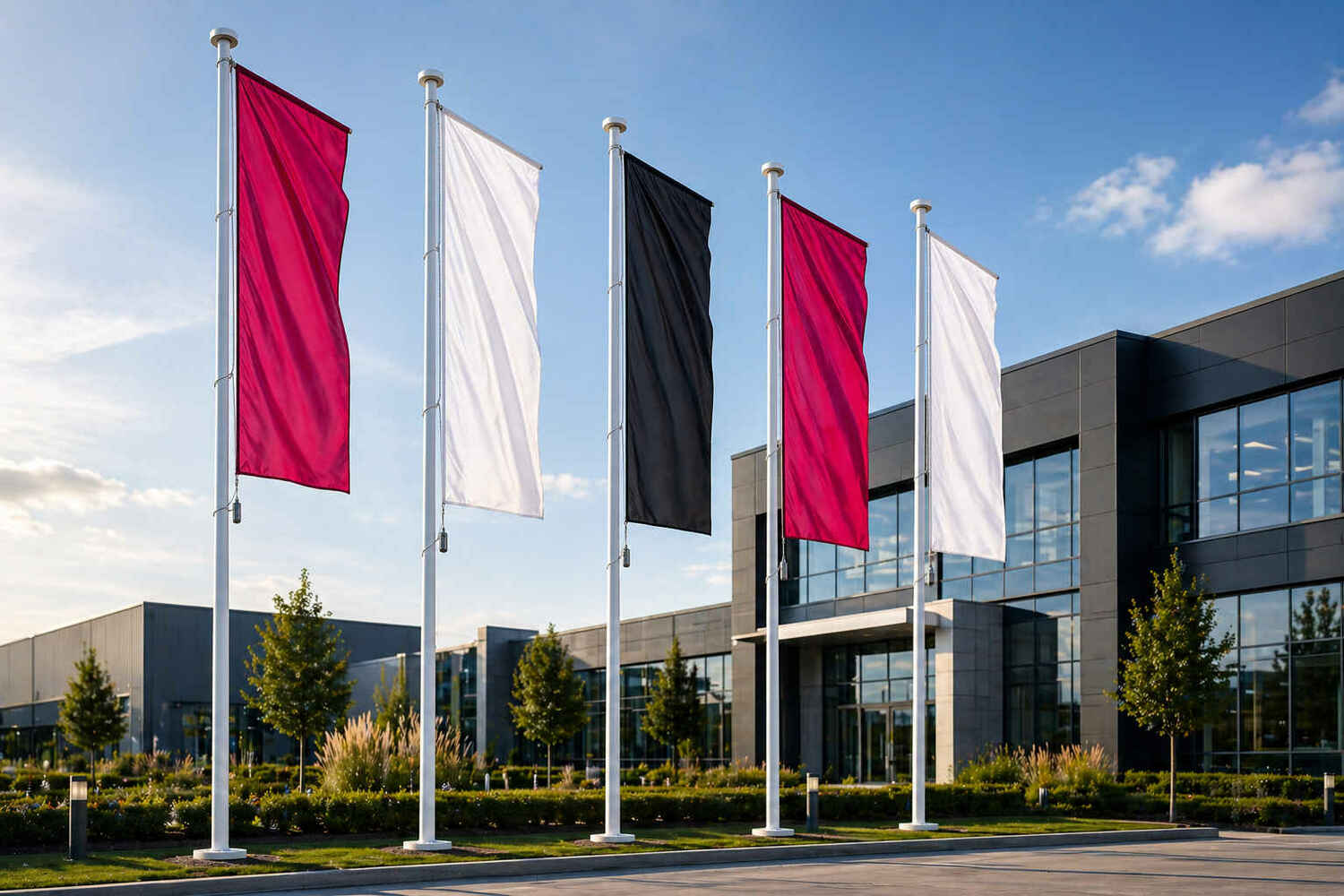 catarg steag cu snur exterior montat in fata cladire birouri sistem clasic acces rapid Sibiu