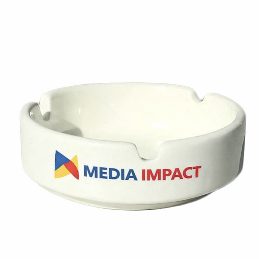 scrumiera ceramica personalizata cu logo pentru restaurante Sibiu